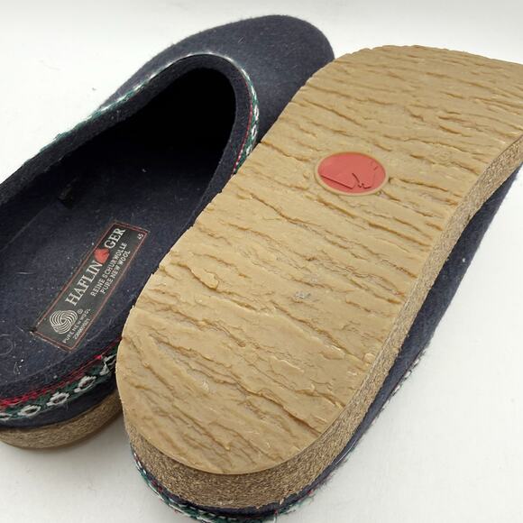 Haflinger Mens GZ Grizzly Clogs EU 45 US 12 Blue Wool Felt Leather Trim EUC main image 14